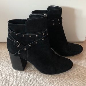 BP Kolo Black Suede Studded Bootie